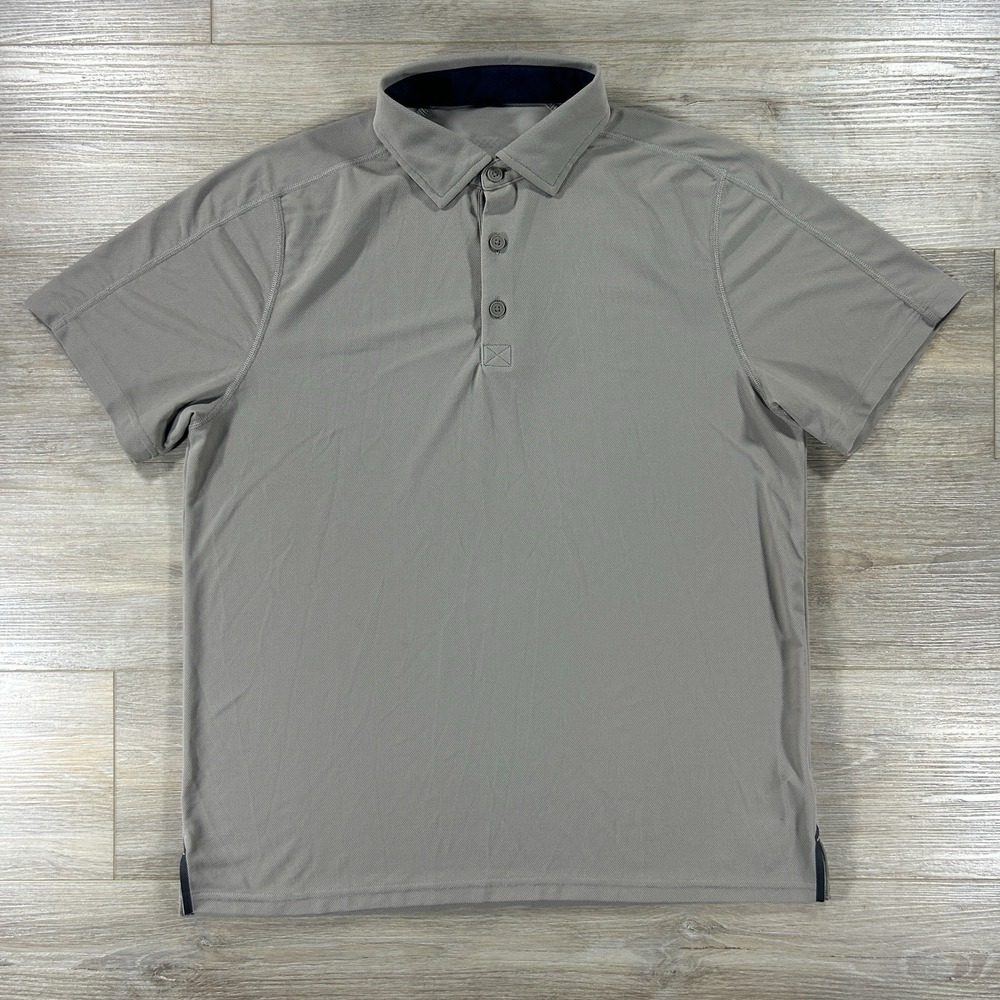 Rhone Large Regatta Pique Polo Foggy Taupe Anti Odor UPF 50